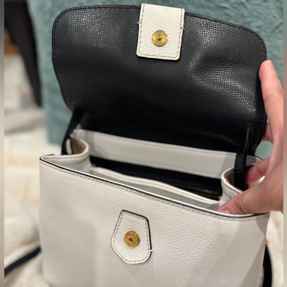 Camberley Derby Small Leather Tote Bag, White/Black - Picture 7 of 14